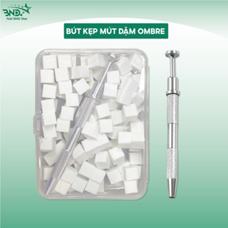 Bút kẹp mút dặm ombre chuyên dụng - Set 100 bông mút dặm ombre vuông trang trí móng Nailbnd