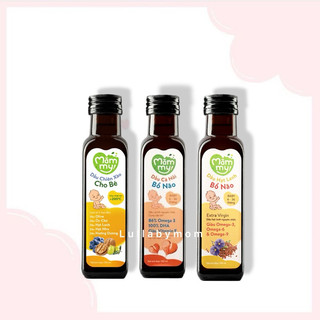 Dầu Ăn Dặm Bổ Não Mămmy Cho Bé - Dầu Cá Hồi, Dầu Hạt Lanh, Dầu Chiên Xào 100ml