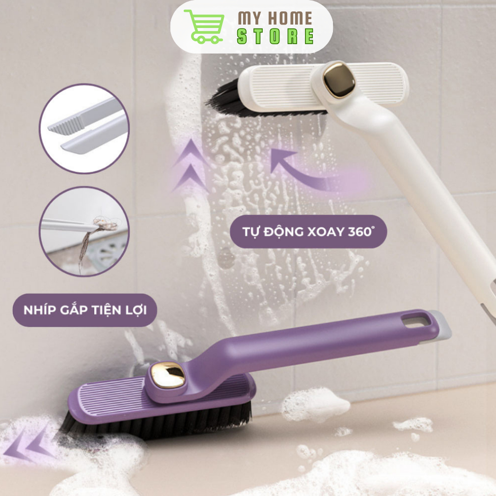 Cây Chà Sàn Nhà Tắm Xoay Bản Nâng Cấp Xoay 360 Độ, Chổi Cọ Nhà Vệ Sinh Đa Năng - My Home Store CS01