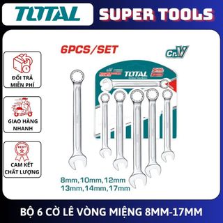 Đồ nghề total bộ 6 cờ lê vòng miệng 8- 17mm tht102266