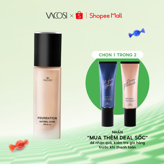 Kem Nền Kiềm Dầu Mịn Da VACOSI Oil-Free Foundation SPF25++ Natural Cover - Full size 30mL