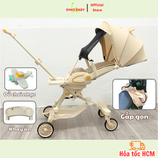 Xe đẩy gấp gọn 2 chiều, 3 tư thế, M2 CÓ KHAY ĂN, ĐỒ CHƠI ĐÈN NHẠC, cho bé 0-48 tháng tuổi, BH 1 năm