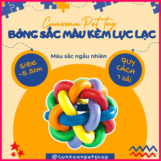 Đồ chơi cho chó mèo - Bóng sắc màu cao su kèm chuông