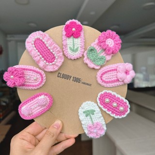 Kẹp len cho bé tone hồng ngọt ngào cho bé made by Cloudy's Mami