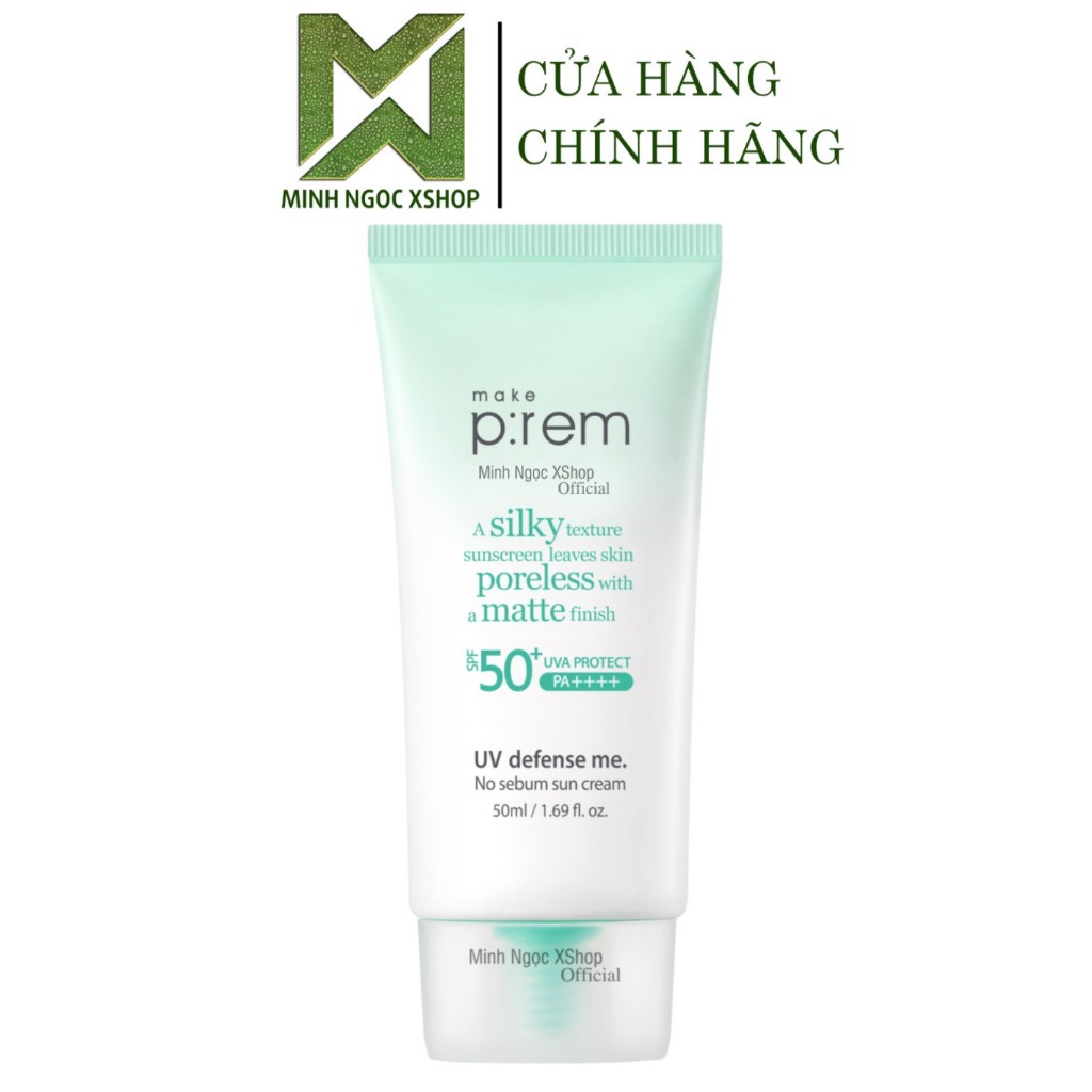 Kem Chống Nắng Vật Lý Nâng Tone Cho Da Dầu Make P:rem ( Prem ) UV Defense Me.No Sebum Sun Cream SPF5