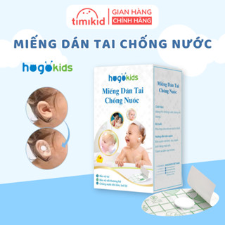 [60 miếng] Miếng Dán Bịt Tai Chống Nước Cho Bé Sơ Sinh Hogokids Không Dùng Keo Dán, Màng PU Siêu Mỏng, Có Bông Thấm Nước