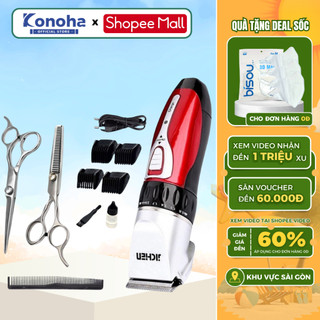 Tông Đơ Cắt Tóc Gia Định KONOHA, Máy Hớt Tóc Cho Bé Tại Nhà Sạc Pin Tích Điện Kèm Nhiều Phụ Kiện, Bảo Hành 12 Tháng