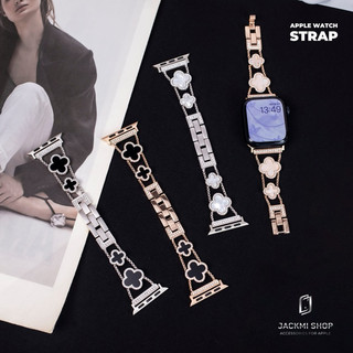 Dây thép titan cỏ 4 lá cho đồng hồ thông minh aw series Ultra 9 8 7 6 5 4 3 2 1 size 49mm 45mm 44mm 42mm 41mm 40mm 38mm
