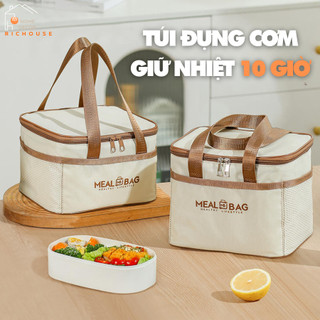  Túi giữ nhiệt đựng hộp cơm văn phòng vải oxford chống thấm nước túi đựng thực phẩm tiện lợi 