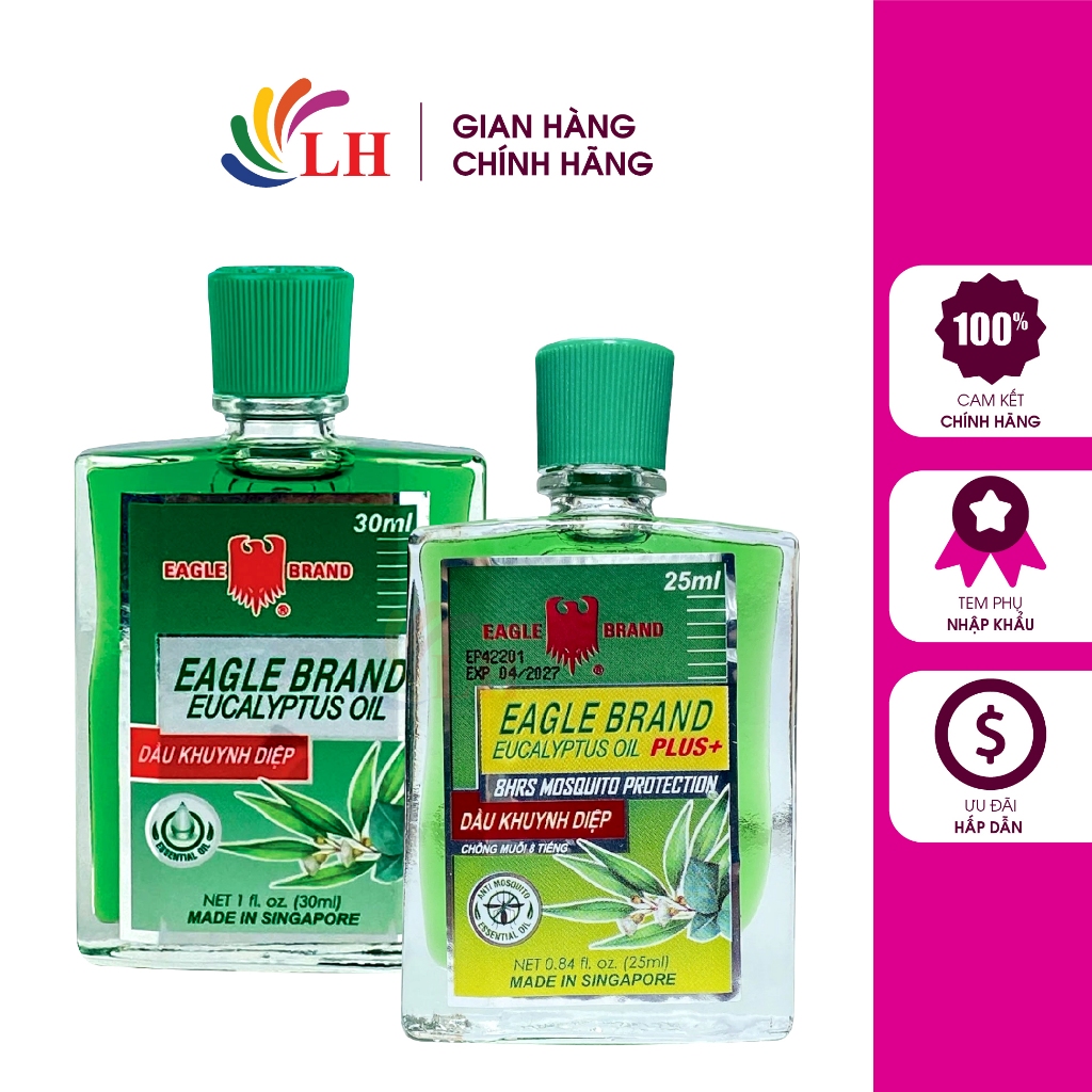Combo Dầu khuynh diệp con ó Eagle Brand Eucalyptus Oil Plus+ (25ml) + Dầu khuynh diệp con ó Eagle Br
