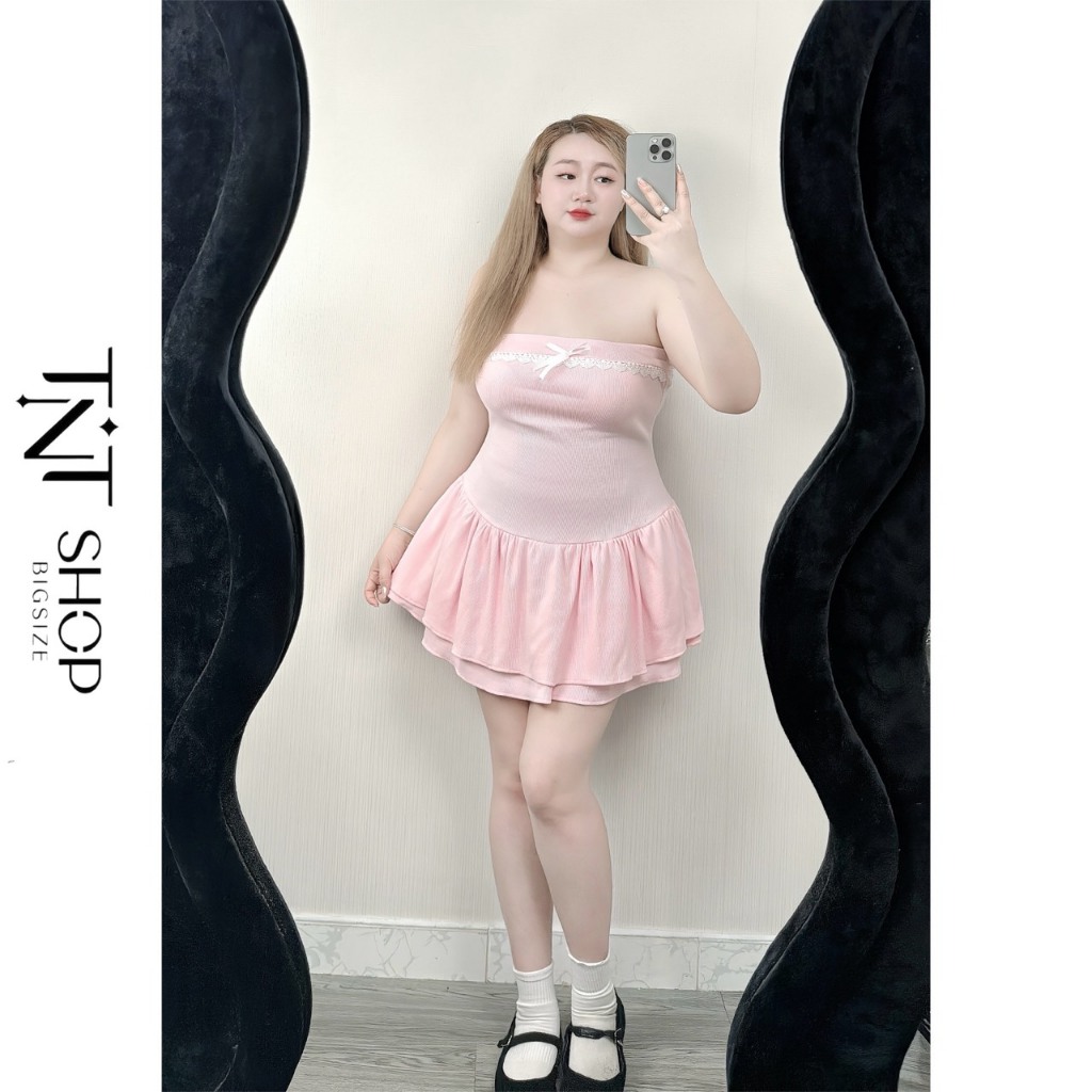ĐẦM ỐNG BIGSIZE CUP NGỰC THUN GÂN [TNT SHOP BIGSIZE 60KG 90KG]