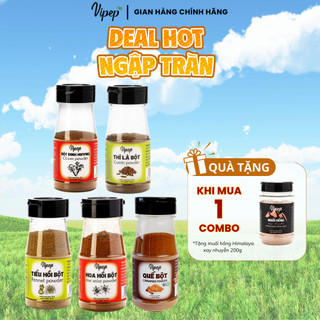 Gia vị làm bánh nấu ăn - quế bột 35g, hoa hồi 40g, tiểu hồi bột 50g, đinh hương bột 50g, thì là bột 40g - gia vị vipep