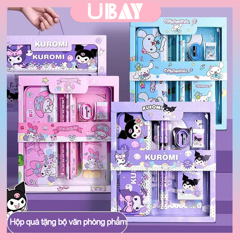 ✏️Full Series-Giá siêu thấp✏️ Bộ văn phòng phẩm Sanrio Hộp văn phòng phẩm Kurome Bộ bút chì màu Quà tặng cho trẻ em