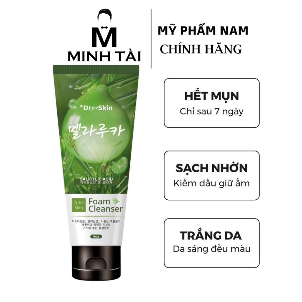 Sữa rửa mặt tràm trà cho da mụn Dr.for Skin Tea Tree