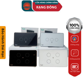 Công Tắc Cảm Ứng Wifi Rạng Đông Hình Chữ Nhật 1-2-3-4 Nút Điều Khiển Hẹn Giờ Từ Xa Bằng Giọng Nói