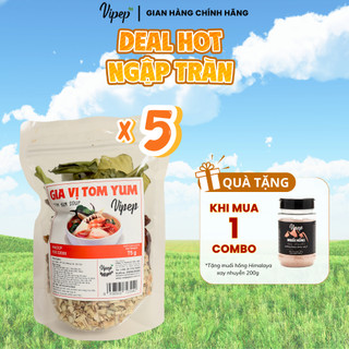 Combo 5 gói gia vị lẩu thái Tomyum Vipep 75g, chuẩn nước lẩu Hadilao, gói tiện lợi chế biến tại nhà - Gia vị Vipep