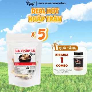 Combo 5 Gói Gia Vị Nấu Súp Gà Tự Nhiên Vipep 100g - Gia vị Vipep