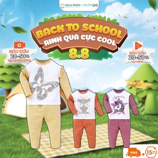 Bộ quần áo dài tay cho bé Mompa từ 2-6 tuổi vải Cotton Actif thấm hút co giãn mềm mại 851