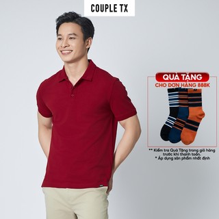 Áo thun polo basic nam thêu logo couple tx