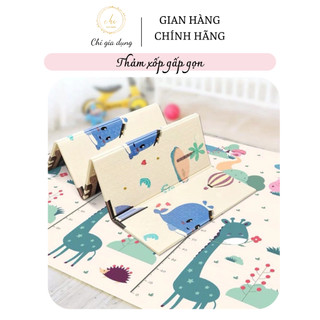Thảm xốp cho bé XPE gấp gọn tấm lót trải sàn 2 mặt chống thấm chống trơn hàn quốc phủ silicon 1m8 2m