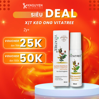 Xịt keo ong Vitatree Super Propolis Spray complex with Honey 25ml- Date mới