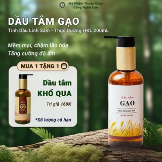 Dầu tắm gạo tinh dầu linh sam thực dưỡng hkl 200ml