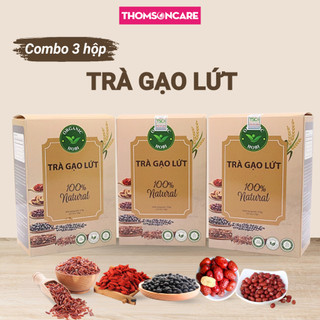 Combo 3 Hộp Trà gạo lứt giảm mỡ máu, ổn định huyết áp, lợi sữa cho mẹ sau sinh, giảm cân - mẫu mới Thomsoncare