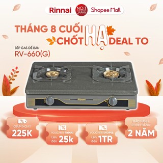 Bếp gas dương Rinnai RV-660 mặt bếp men và kiềng bếp men - Hàng chính hãng.