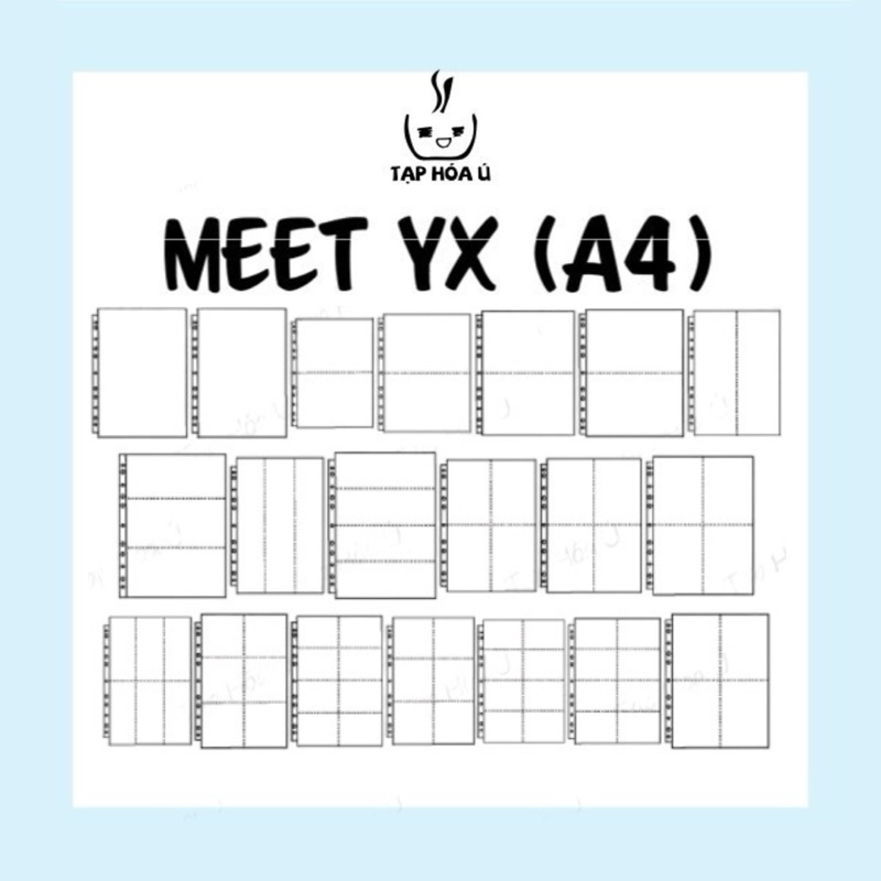 [SHIP TỪ 5 TỜ] SHEET MEET YX CHO BÌA A4 (11 LỖ) (NHIỀU LOẠI)