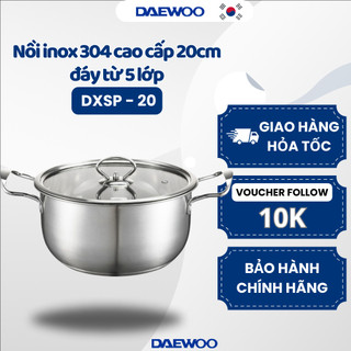 Nồi inox 304 cao cấp 20cm đáy từ 5 lớp siêu bền daelux dxsp-20