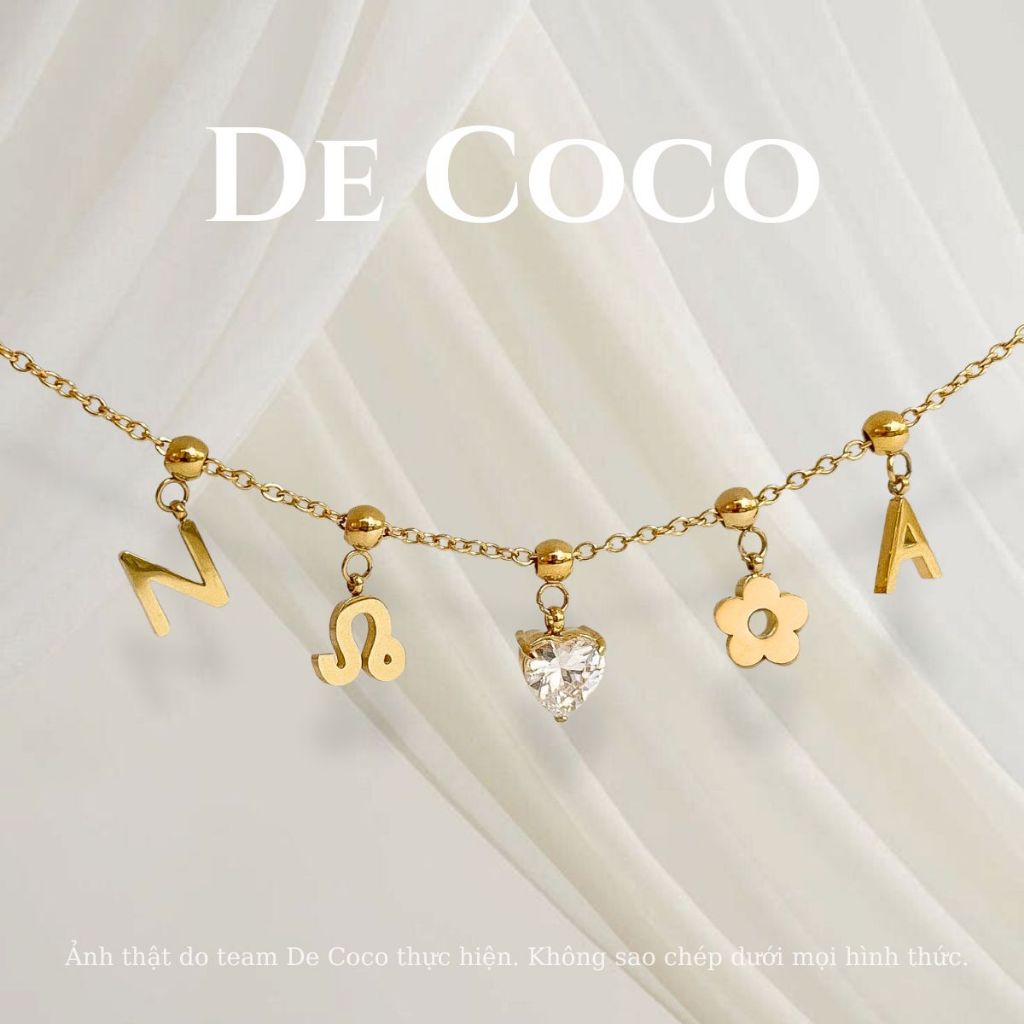 Dây chuyền, vòng tay, lắc chân nữ charm treo Just Me DECOCO ACC titan không đen gỉ ( Kèm Túi Hộp Thiệp ) | BigBuy360 - bigbuy360.vn