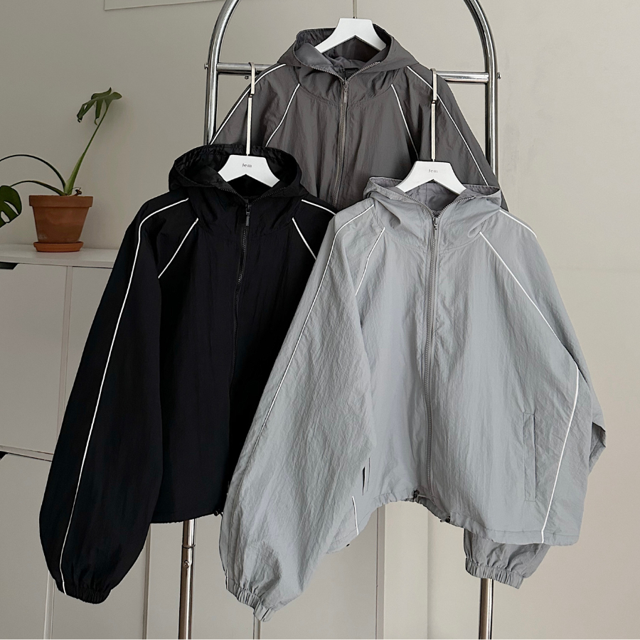 Áo khoác vải dù nữ có túi trong GANT chất vải dù xốp mịn, Áo khoác dù có nón nữ form rộng 10681 - Jemcloset