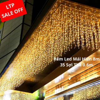 Dây đèn led rèm mái hiên 4m - 12m chuyên trang trí quán cà phê, nhà hàng, tiệc cưới
