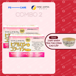 Combo 2 Collagen Nước Nhật Bản Bổ Sung Vitamin C Dưỡng Ẩm - Fine Japan Hyaluron Collagen Plus (2 Hộp x 10 Chai x 50ml)m