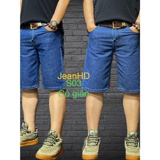 Quần sọt jean nam trung niên ống rộng,dáng cổ điển cao cấp