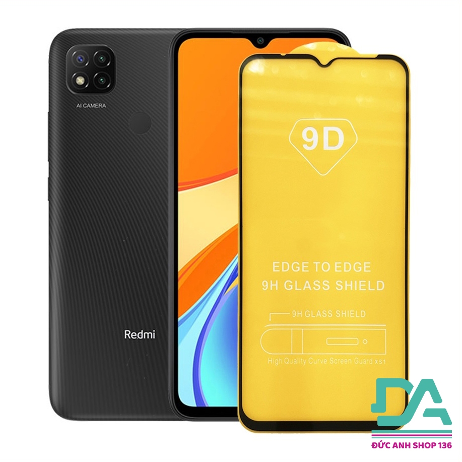 Kính cường lực 9D full màn Xiaomi Redmi 9C tặng giấy lau kính