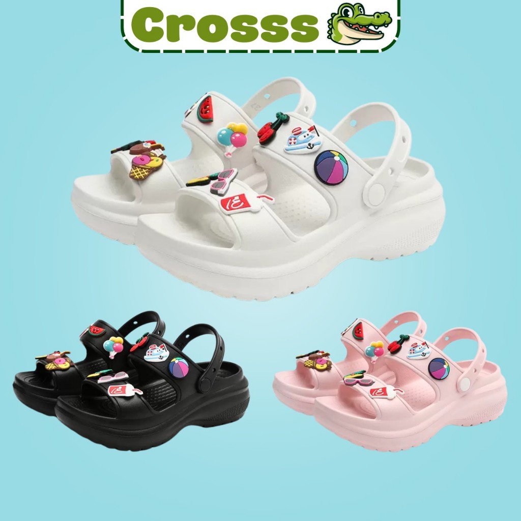 Sandal Nữ Ulzzang Có Quai Dép Crocs Đế Cao Thời Trang, Dép Sandal Nữ Êm Ái Thoáng Khí [ Ulzzang ]