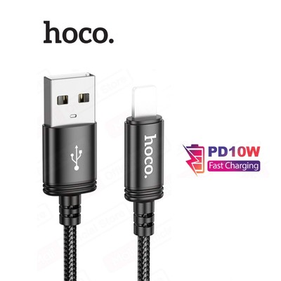 Cáp sạc 2.4A Hoco X89 USB to IP dùng cho 6/7/8/X vải dù bện chống rối dài 1M (Màu Đen )