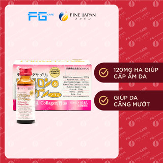 Collagen nước FINE JAPAN Nhật Bản Đẹp Da Dưỡng Ẩm - Fine Japan Hyaluron & Collagen Plus (Hộp 10 Chai x 50ml)