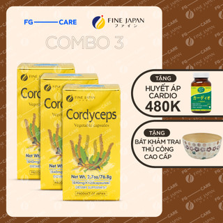 Combo 3 Viên Đông Trùng Hạ Thảo Nhật Bản, giúp Bổ Phổi, Tăng Sức Đề Kháng - Cordyceps FINE JAPAN (Hộp 120 Viên)