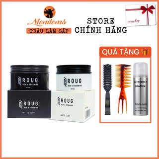 Sáp vuốt tóc Roug trắng, Roug đen, Roug Matte, Roug Matt Clay Men's Grooming chính hãng