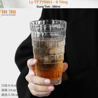 Ly thủy tinh 8 tầng 380ml, thủy tinh dày dặn....