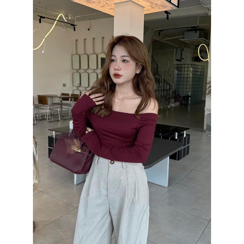 Áo trễ vai xỏ ngón