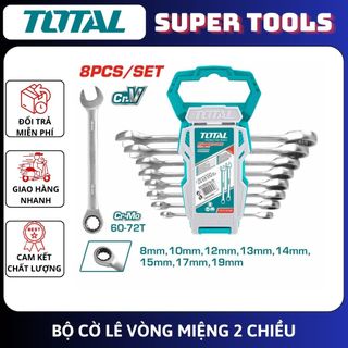 Đồ nghề total bộ 8 cờ lê miệng vòng 2 chiều tht102rk586
