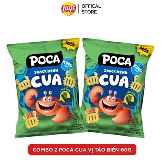 Combo 2 bánh snack hình cua poca vị tảo biển 60g