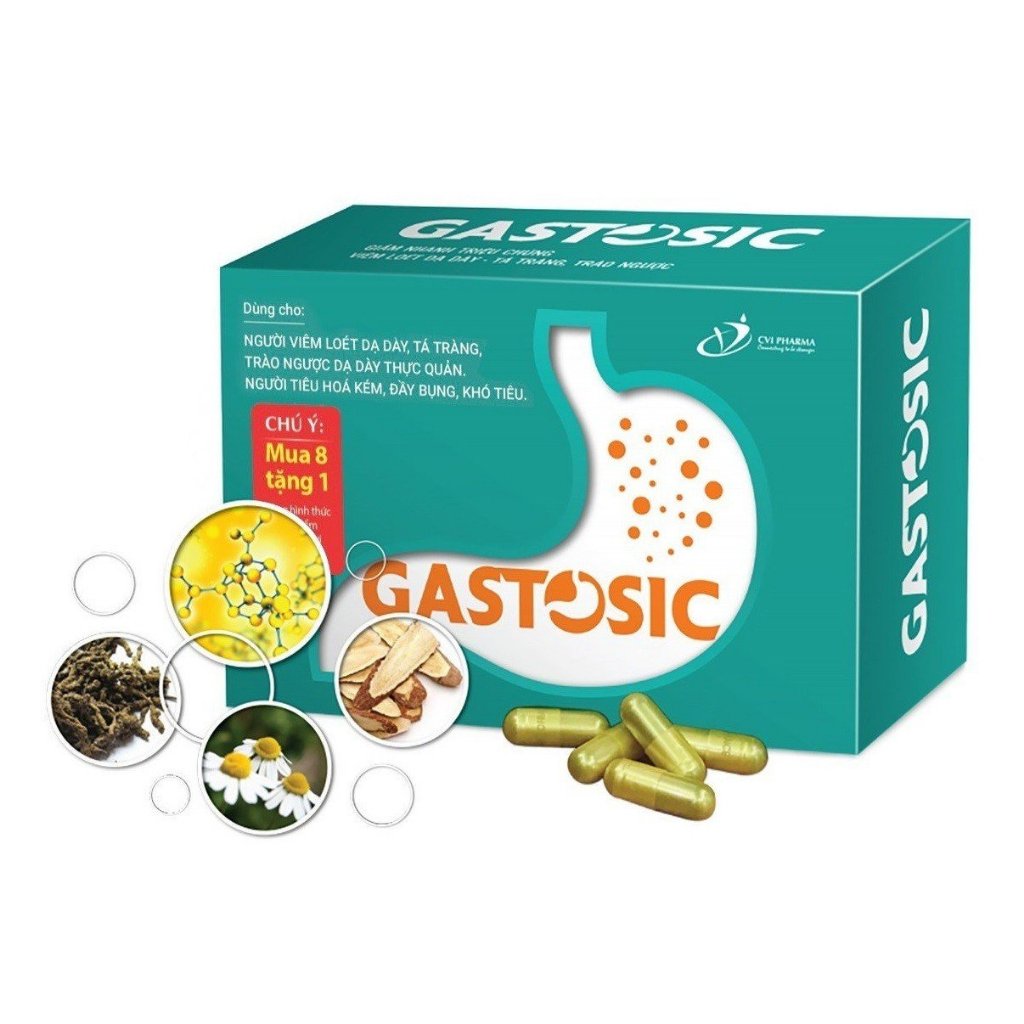 Viên uống Gastosic CVI Pharma giúp tiêu hóa tốt, bảo vệ niêm mạc dạ dày (3 vỉ x 10 viên)
