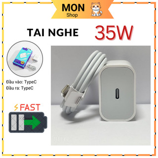 Bộ Củ Cốc Cáp Sạc Nhanh PD 35W 2 cổng TypeC Sạc Nhanh Không Nóng Máy Sạc Nhanh Ổn Định, Dành Cho Nhiều Loại Máy