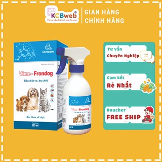 Dung dịch xịt bên ngoài ve, rận, bọ chét cho thú cưng Vime-Frondog