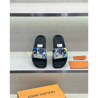 Dép lê nam quai da hoạ tiết cực cháy - Fom dáng chuẩn - Đế chống trơn trượt - Có hộp