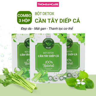 Bột detox cần tây diếp cá hỗ trợ giảm cân (Combo 3 Hộp Mẫu mới) Hobi,thanh nhiệt, đẹp da, cải thiện vóc dáng, Hộp 21 túi